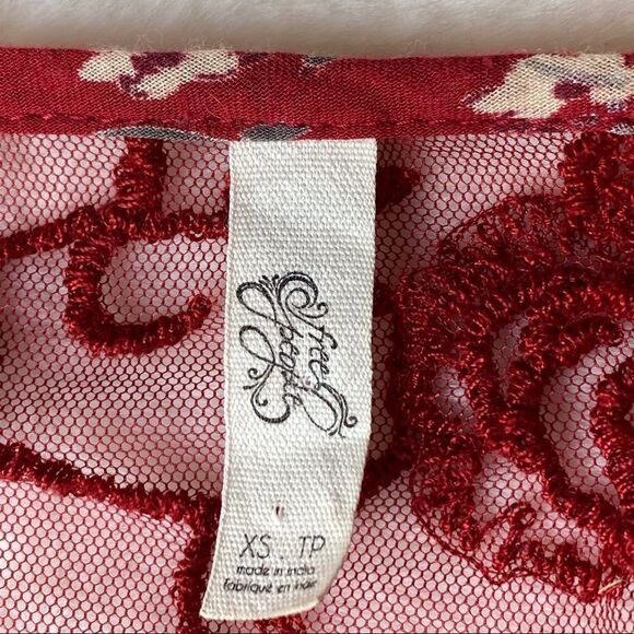 Free People Boho Red Floral Dress Size XS - Picture 3 of 13